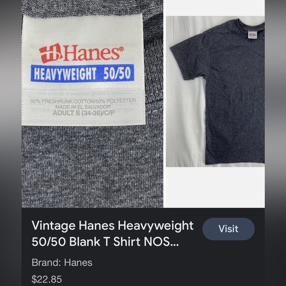 HANES HEAVYWEIGHT 50-50 TEE - Picture 4 of 5